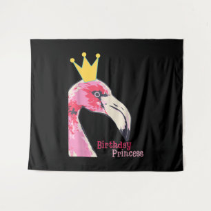 Birthday Princess Girl Flamingo Cute Flamingo Tapestry