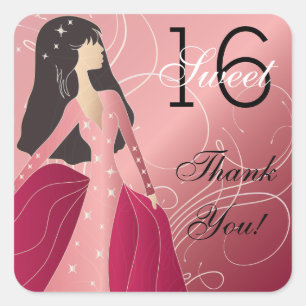 Birthday Princess Girl Square Sticker