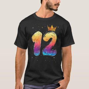Birthday Princess Girl Tie Dye 12 Twelve Year Old  T-Shirt