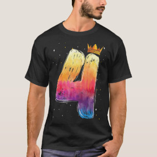 Birthday Princess Girl Tie Dye 4 Four Year Old 4th T-Shirt