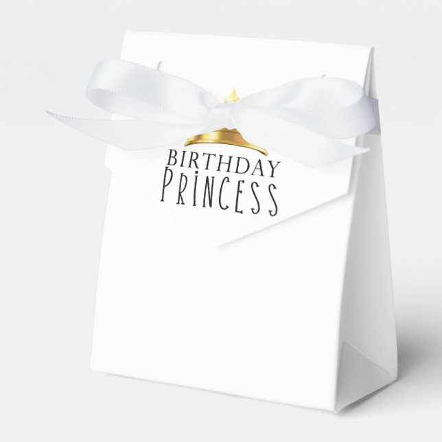 Birthday Princess Gold Crown Tiara Sweet 16 Party Favour Box (Front Side)