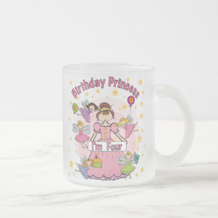 Birthday Princess I'm Four T-shirts and Gifts Frosted Glass Coffee Mug