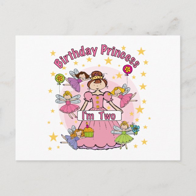 Birthday Princess I'm Two T-shirts and Gifts Postcard (Front)