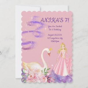 BIRTHDAY PRINCESS INVITATION PEACH COLOR