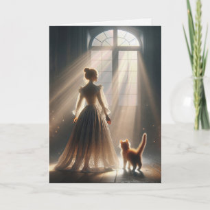 Birthday Princess With a Kitten Card