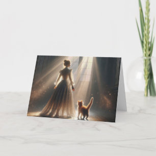 Birthday Princess With a Kitten Card