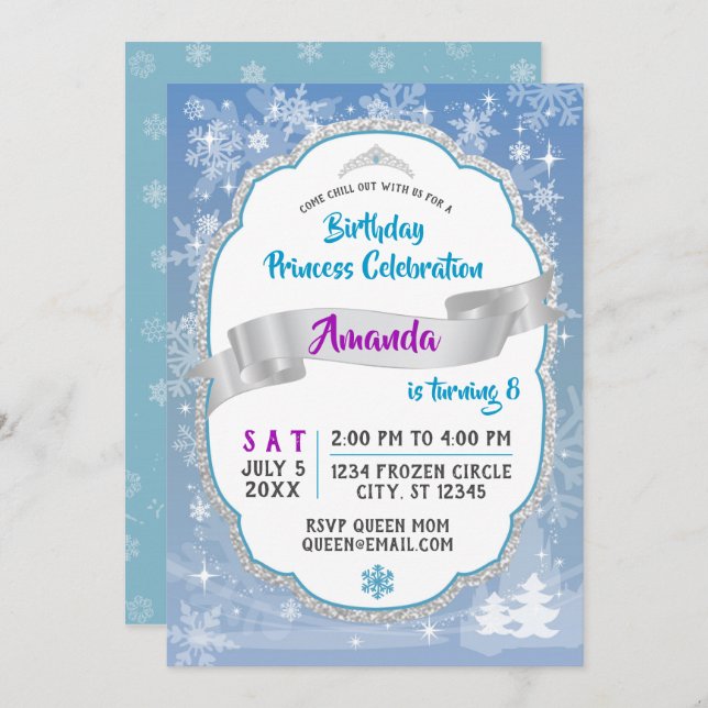 Birthday Princess Wonderland Invitation (Front/Back)