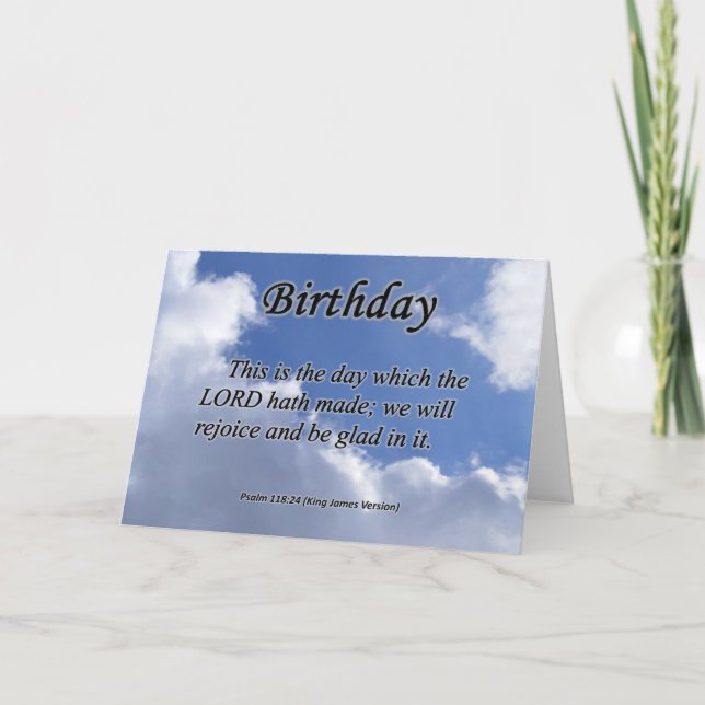 Birthday Psalm 118-24  Card (Front)