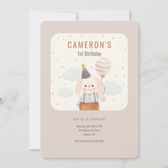 Birthday Pup First Birthday Invitation (Front)