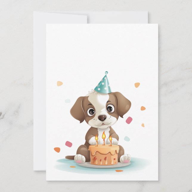 Birthday puppy invitation (Front)