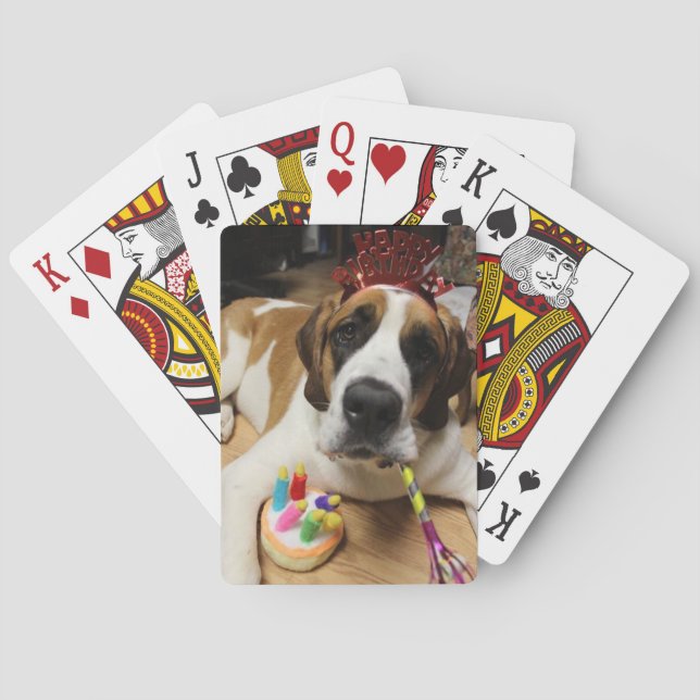 Birthday Puppy Playing Cards (Back)