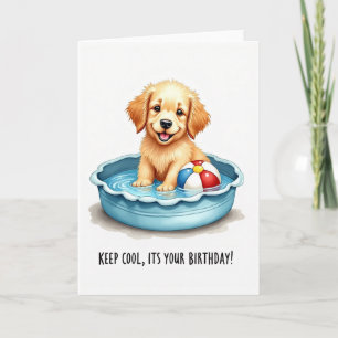 Birthday Puppy Pool Card