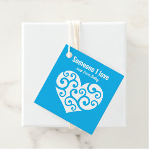 Birthday Pure blue heart Someone I love CC1219 Favour Tags