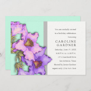 Birthday Purple and Pink Lillies Invitation
