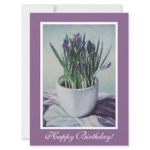 Birthday purple crocuses flowers by Pola.B.Alex 