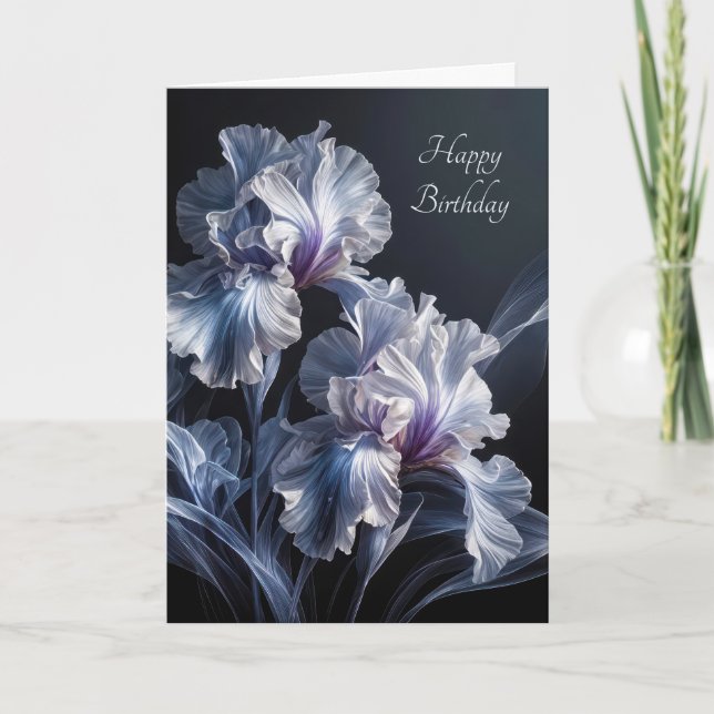 Birthday Purple Iris Card (Front)