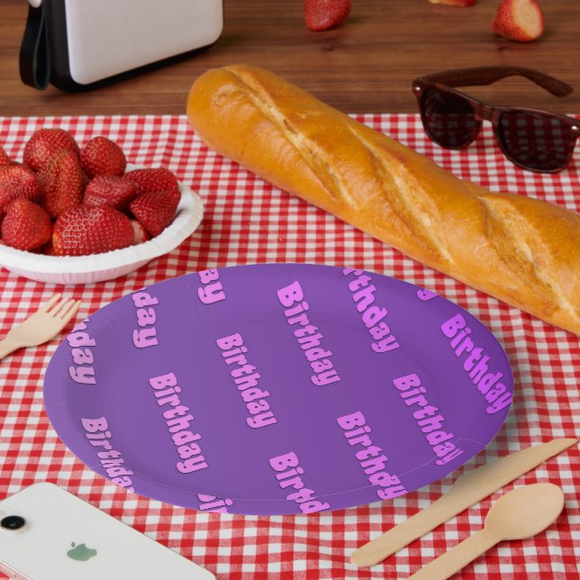 Birthday (purple) paper plate (Picnic)