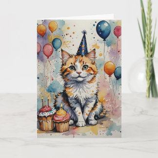 Birthday Purr-fection - Customisable Card