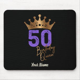 Birthday Queen 50 for 50th birthday vintage crown Mouse Mat