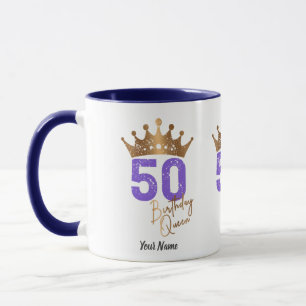 Birthday Queen 50 for 50th birthday vintage crown Mug