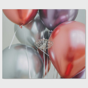 Birthday Queen Balloons Wrapping Paper