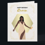 Birthday Queen | Black Greeting Card<br><div class="desc">Nothing but the best for the Queen on her birthday! This luxury greeting card,  fit for royalty,  is the perfect gift for that special woman in your life. Partner,  mum,  sister or friend,  show them you appreciate them on their special day.</div>