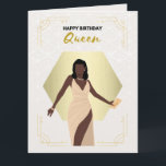 Birthday Queen | Black Greeting Card<br><div class="desc">Nothing but the best for the Queen on her birthday! This luxury greeting card,  fit for royalty,  is the perfect gift for that special woman in your life. Partner,  mum,  sister or friend,  show them you appreciate them on their special day.</div>