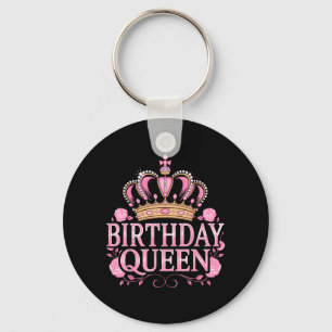 Birthday Queen Crown Pink Happy Birthday For Girls Key Ring