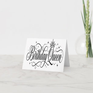 Birthday Queen Custom Matching Group Celebration Thank You Card
