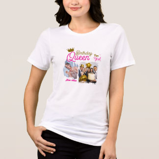 Birthday Queen Custom photo text design Tri-Blend Shirt
