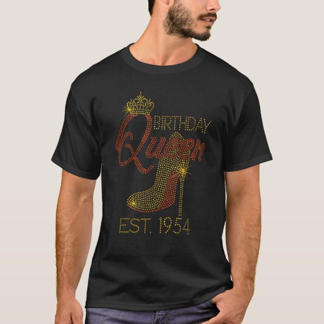 Birthday Queen Est 1954 Shoes  Queen Crown Heels H T-Shirt (Front)