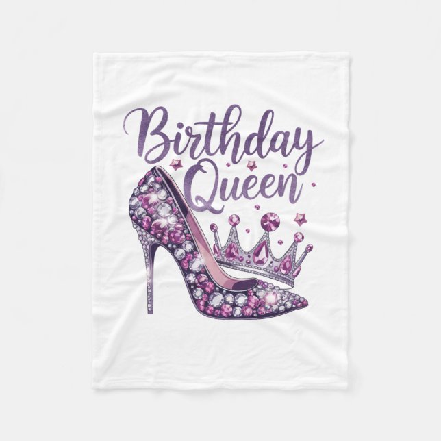 Birthday Queen Fleece Blanket (Front)