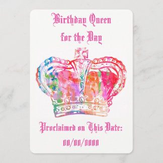 Birthday Queen for the Day Card