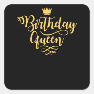 Birthday Queen Girls Birthday Gift Square Sticker