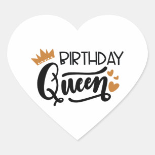 birthday queen heart sticker