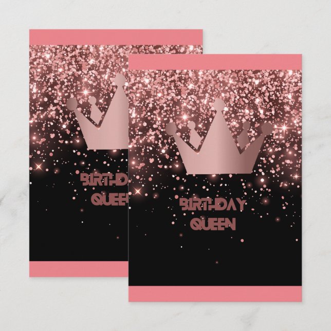 birthday queen invitation (Front/Back)