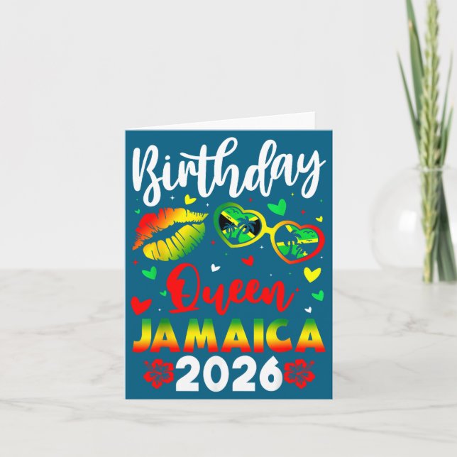 Birthday Queen Jamaica 2026 Funny Girls Trip 2026  Card (Front)
