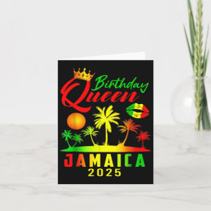 Birthday Queen Jamaica Girls Trip 2025 Party Women Card