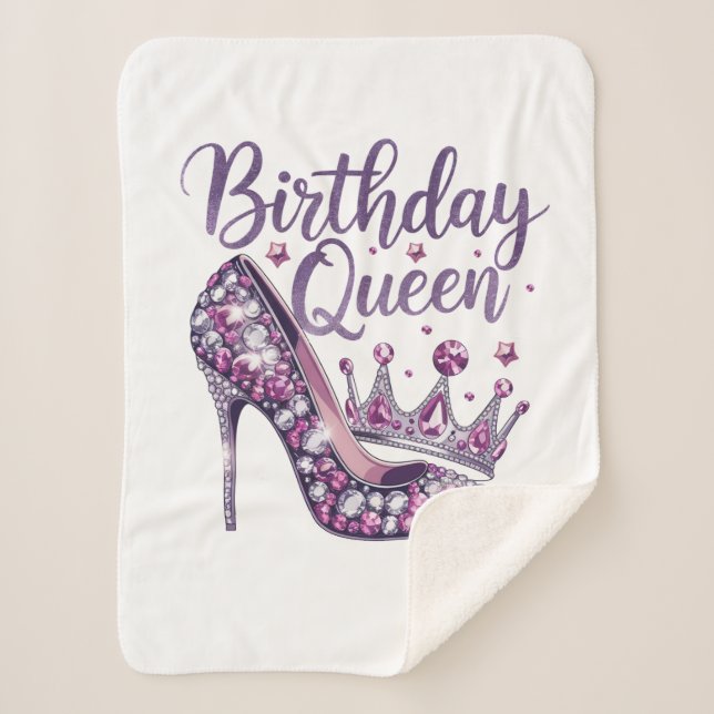 Birthday Queen Sherpa Blanket (Front)