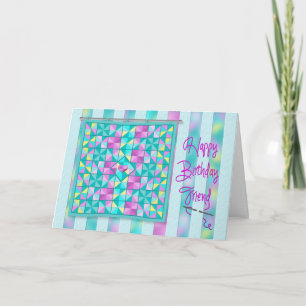 Birthday - Quilt - Friend - Soft Colours Card
