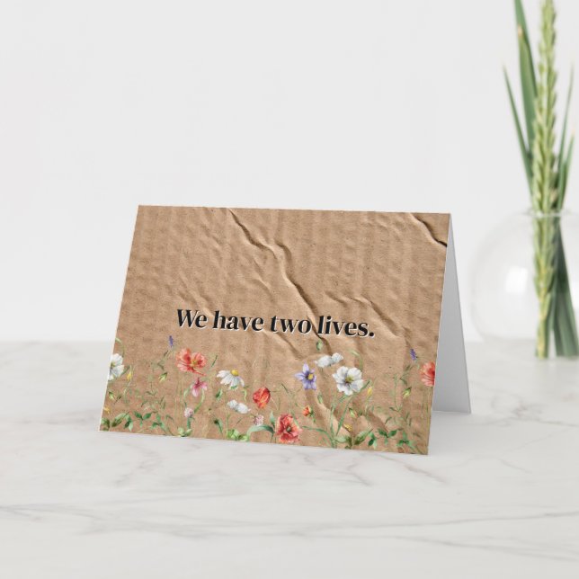 Birthday Quote On Cardboard Card (Front)