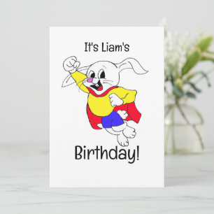 Birthday Rabbit Hero Invitation