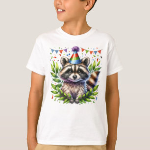 Birthday Raccoon Kids, birthday party, fun design T-Shirt