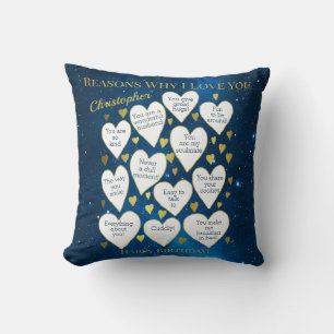 Birthday Reasons Why I Love You Cushion