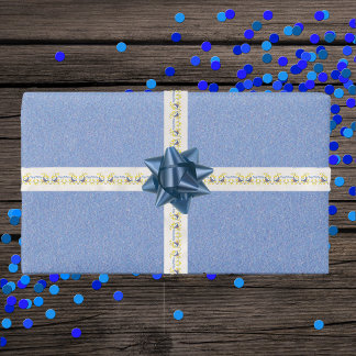 Birthday Red blue Birds Branches Yellow Flowers Satin Ribbon