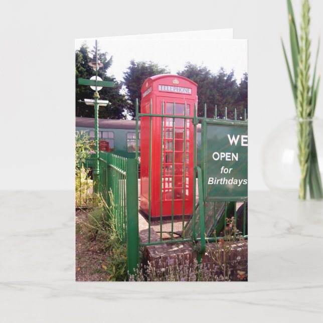 Birthday Red British Telephone Kiosk Card (Front)