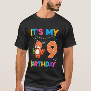 Birthday Red panda 9 years old 9th Birthday Red pa T-Shirt