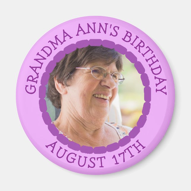 Birthday Reminder Personalised Photo Magnet (Front)