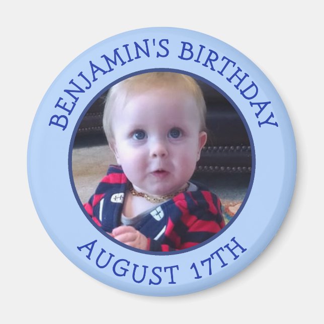 Birthday Reminder Personalised Photo Magnet (Front)