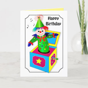 Birthday, Retro Jack in the Box Vivid Colours Card